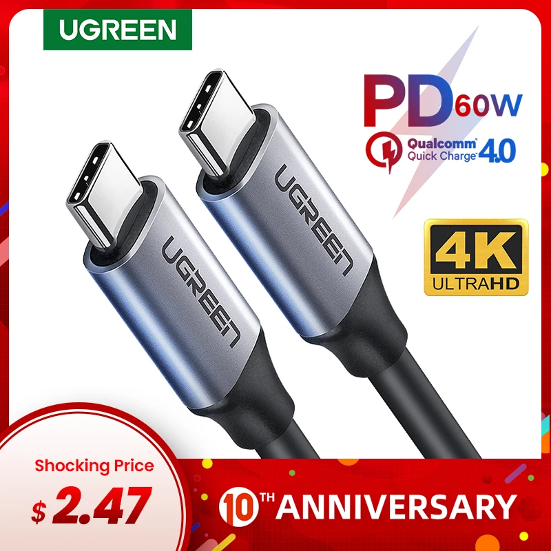 

Ugreen USB Type-C Male to USB Type C Male Data Sync & Fast Chargeing Cable for Nexus 6P 5X Oneplus2 and Other Type C Devices