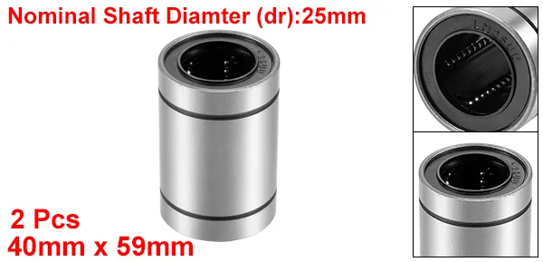 2pcs LM25UU Uxcell Линейный шарикоподшипник LM4UU LM16UU LM20UU LM25UU LM30UU LM35UU шарикоподшипник линейного движения втулка подшипника для 3d принтера ЧПУ - Цвет: 2pcs LM25UU