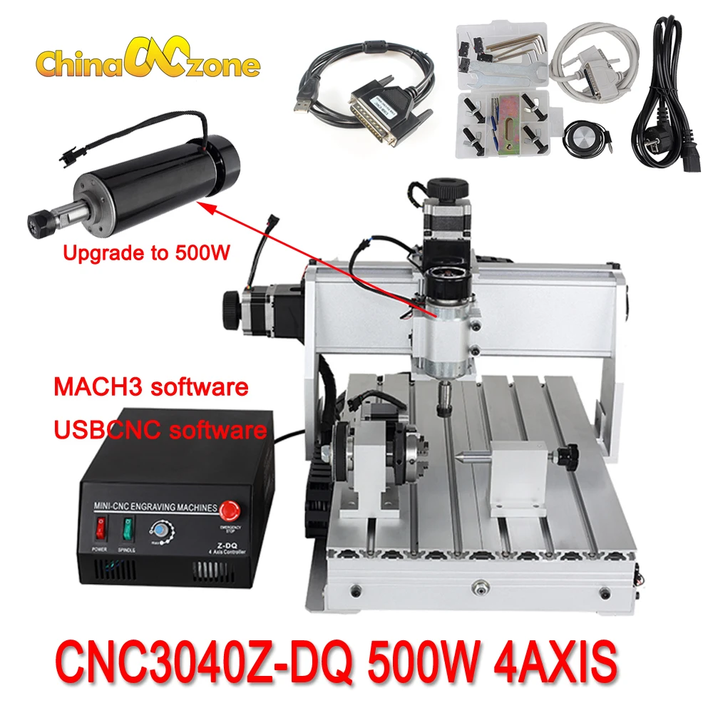 DE free】3040Z-DQ Desktop Ball Screw 3Axis 3040 500W CNC Router Engraving Machine 