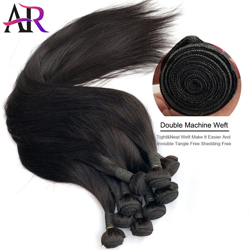 Feixes de Cabelo a & r Polegada Reto Osso Peruano Remy Tecer Cabelo Humano Sedoso 1 - 3 4 Peças 26 28 30 7 Apliques e perucas
