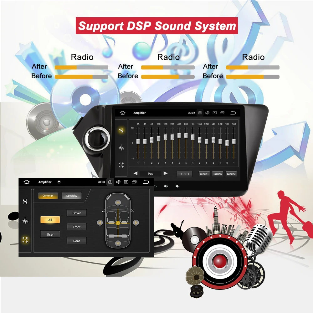 Clearance Bonroad Android 9.0 Car Multimedia Player stereo for K2 Rio 2010-2015 GPS Navigation Car Video Player with DSP  4G RAM ROM64G 1