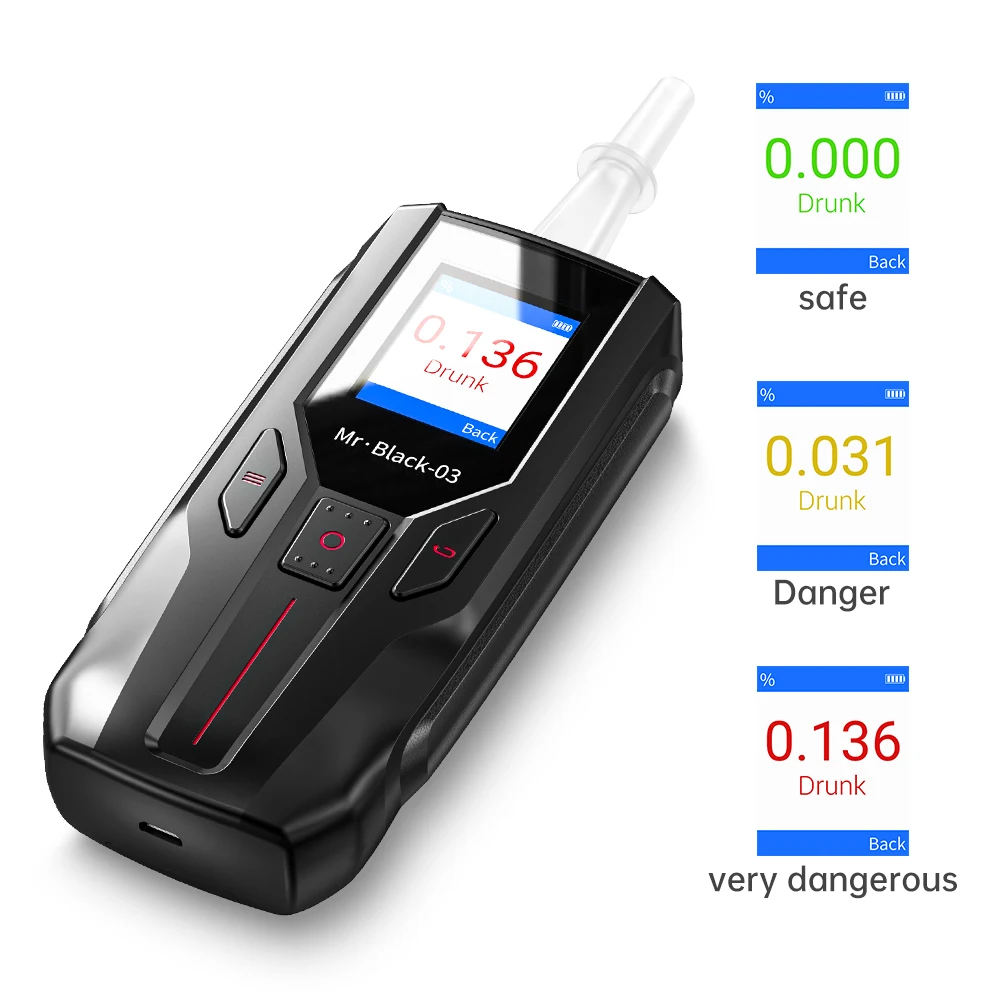 Digital Breath Alcohol Tester Car Breathalyzer Portable Alcohol Wine Alcohol Test Blowing Drunk Driving Tester