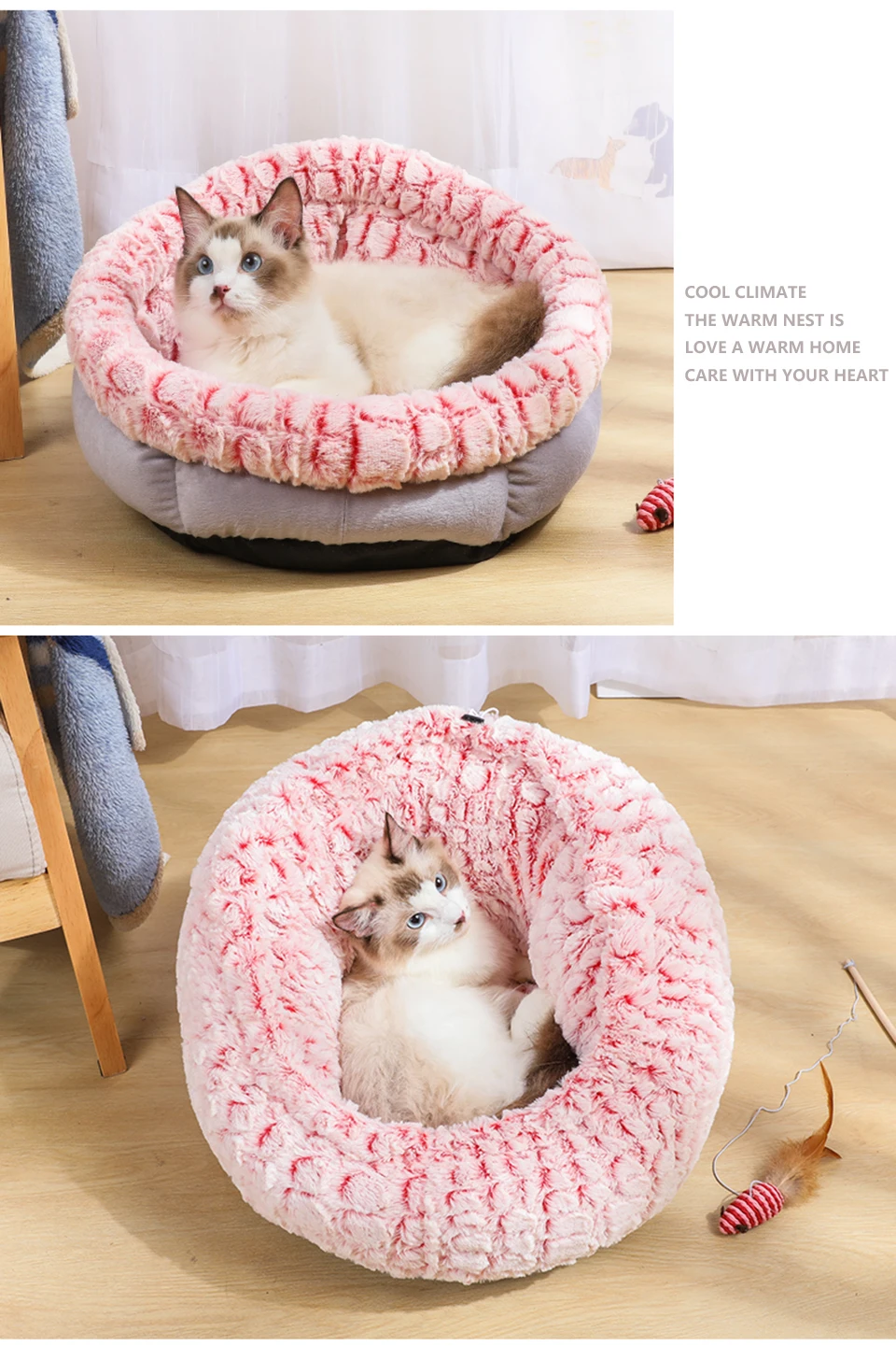 Теплый флисовый, для питомца круглая кровать для питомца подушка для шезлонга для маленьких средних собак кошка зимняя собака Конура для щенка коврик для питомца плюшевая кровать одеяло для кошки