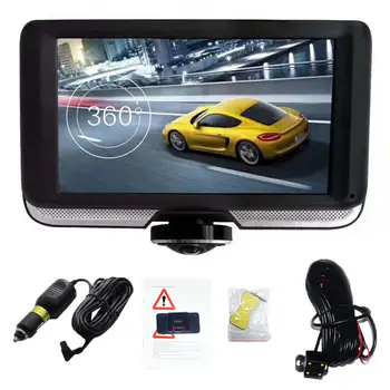

4.5 Inch Car Driving Recorder IPS 360 Degree Rotating Dual Lens Camera Car Driving Video Recorder Touch Screen Dash Camera