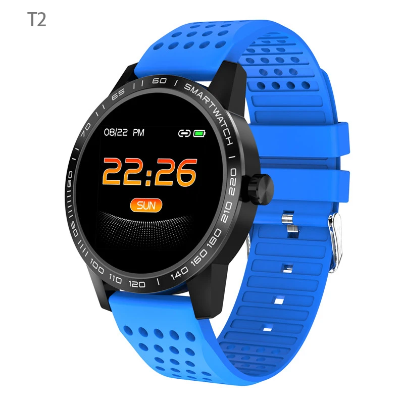 Ravi круглые Смарт-часы для мужчин T2 T4 W1 монитор сердечного ритма спортивный шагомер браслет IP68 Водонепроницаемый Smartwatch подключение Android IOS - Цвет: T2 blue