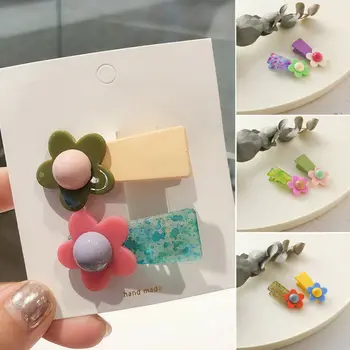 

2pcs Women Girls Infant Kids Hair Clips Flowers Cute Princess Snaps Barrette Sticks Hairpin