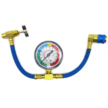 

R134A Air Conditioner Fluoride Tube Quick Release Refrigerant Connector Cold Pressure Gauge Repair Tool Car Home Use