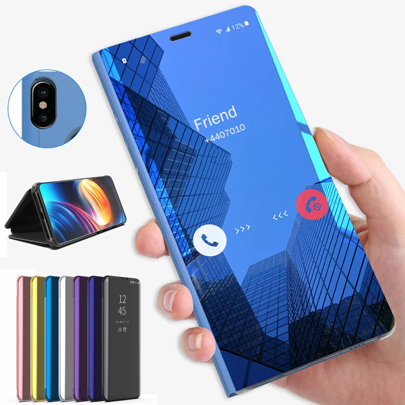 

smart mirror flip case for samsung sansung sumung galaxy a10 a20 a20e a30 a40 a50 a70 2019 cover gelaxi stand case coque fundas