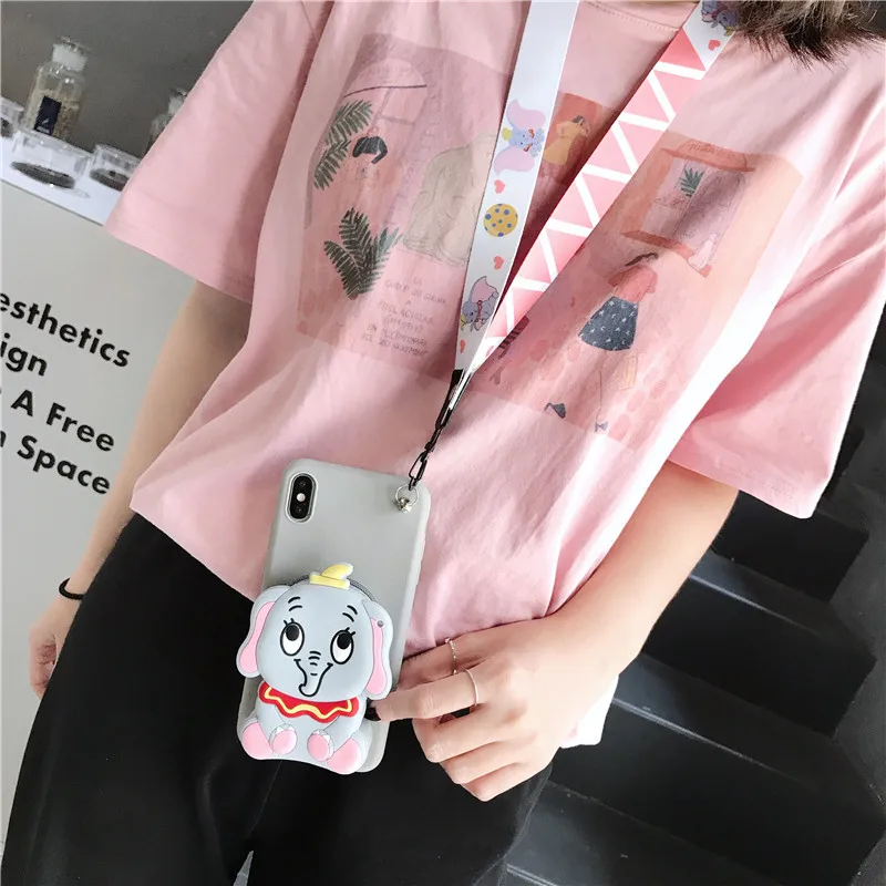

Cartoon Zipper Wallet Phone Case For Huawei Y5 Y7 Y6 Y9 2018 Y5 Y7 Y6 Y9 Prime 2019 Wallet Coin Purse Silicone Bag Cover