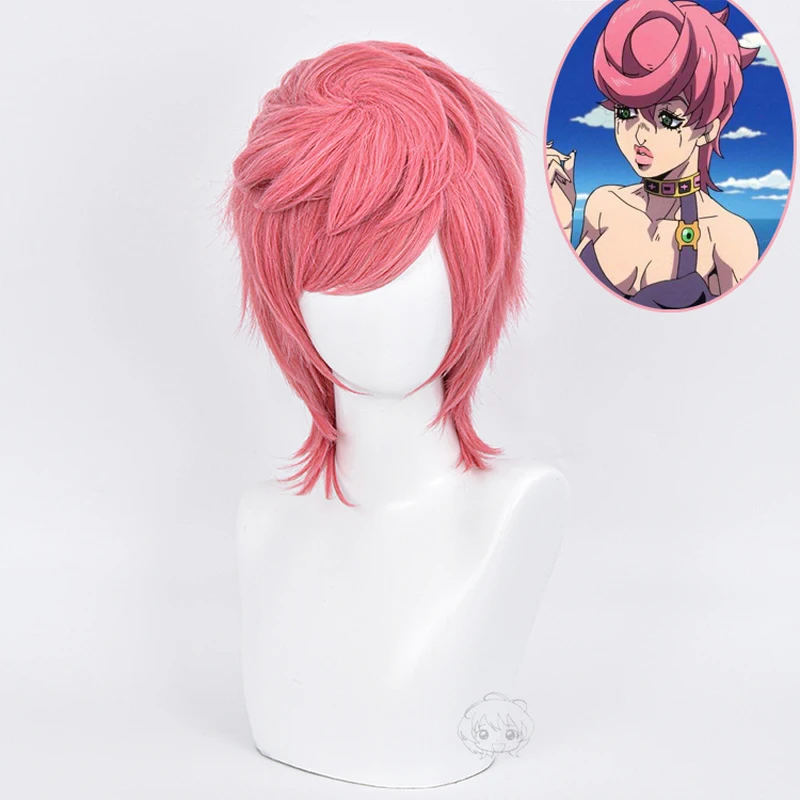 

Anime JOJO Bizarre Adventure Golden Wind Trish Una Cosplay Wig Heat Resistant Hair Cosplay Costume Wigs + Wig Cap
