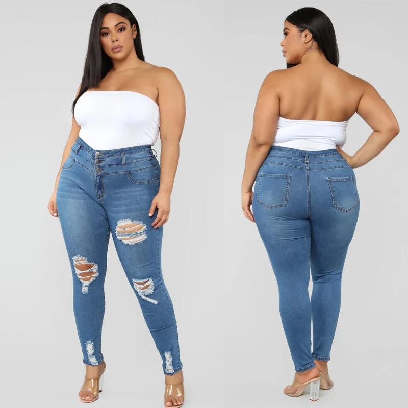 plus size distressed jeggings