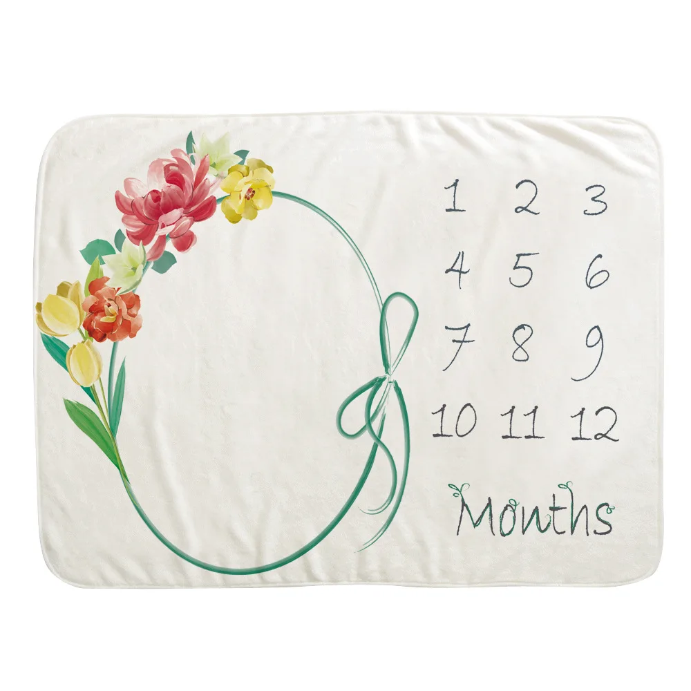 Newborn Baby Milestone Blankets Soft Flannel Infant Baby Monthly Photography Prop Background Blanket For Baby Wings Floral Frame maternity photography packages near me Baby Souvenirs