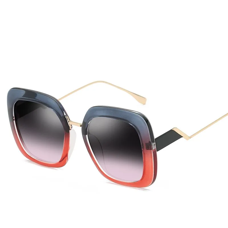 C8 Gray PInk Яркие Квадратные Солнцезащитные очки для женщин модные сны большие солнцезащитные очки мужские роскошные брендовые солнцезащитные очки с большой оправой женские оттенки - Цвет линз: C8 Gray PInk