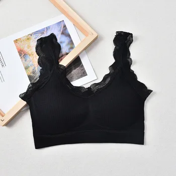 

Women Bra sexy sheer lace bra top Seamless Bralette Intimates Transparent Cup Wireless Bras