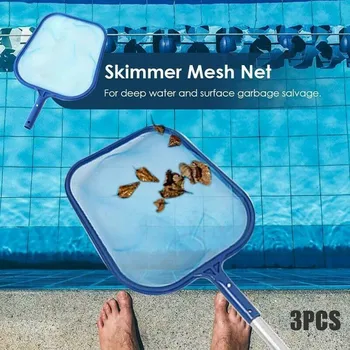 

3PCS Swimming Pool Leaf Skimmer Rake Net Hot Tub Spa Cleaning Professional Leaves Mesh Tool Swimming Pool Tools Accessories