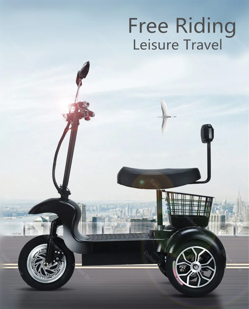 DB Electric Skateboard Scooter Three Wheels Electric Bicycles 12 Inch 500W 48V Range 45KM Electric Scooter Bike For Disabled (19)