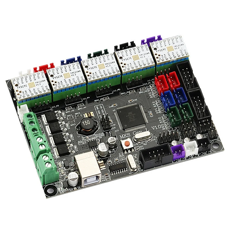 Mks Gen L V1.0 интегрированная материнская плата контроллера+ 5 шт. Tmc2208 Драйвер шагового двигателя для 3d принтера с Usb C