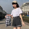 FTLZZ New Summer Women High Waist Button Wigh Leg Jeans Shorts Casual Female Loose Fit Blue Denim Shorts ► Photo 2/6