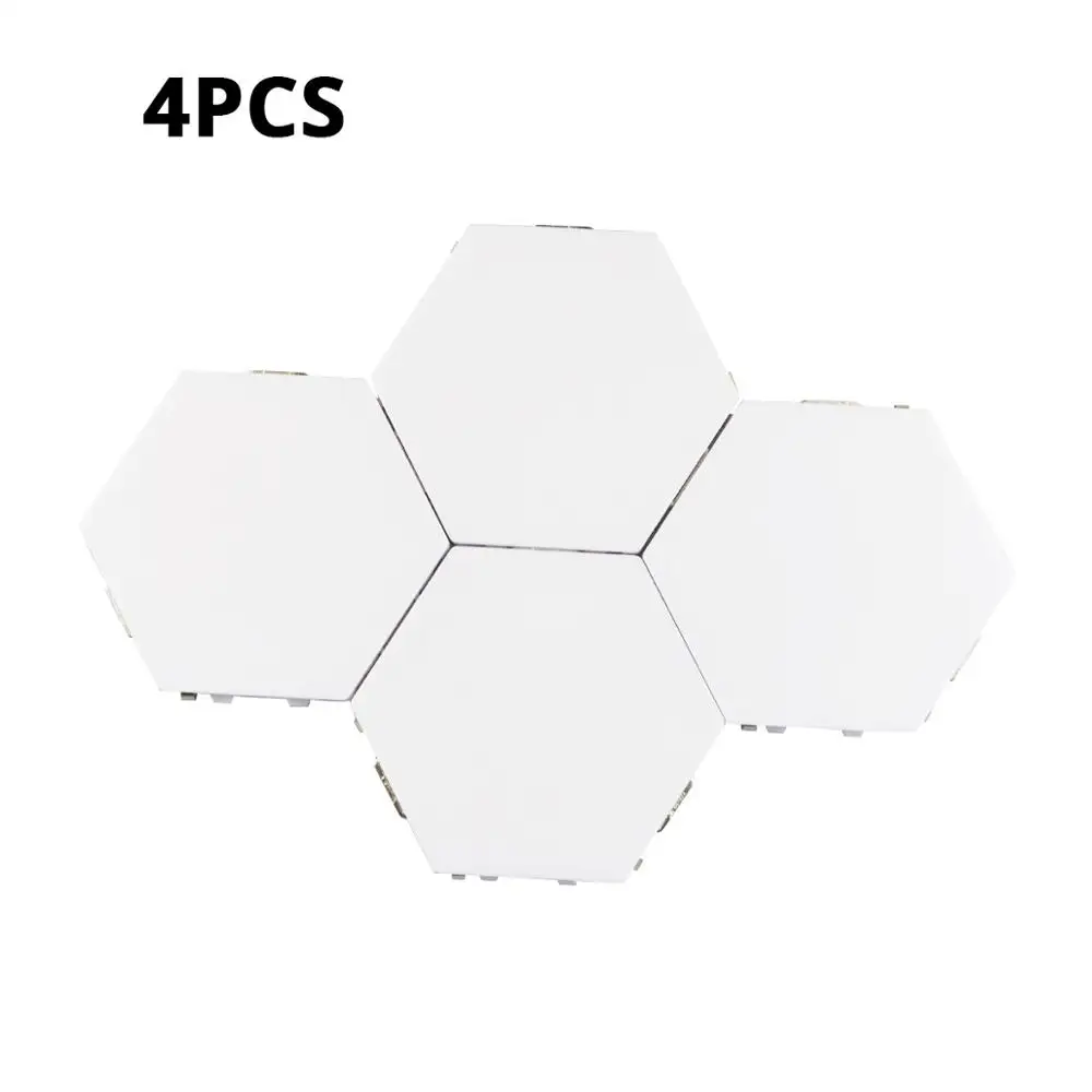 4pcs lamp with Power Творческим подходом Сенсор светильник Quantum лампы, сделай сам, магнитные шестигранников модульный ночные лампы стены Lampara Комбинации домашний Декор Светильник s - Испускаемый цвет: 4pcs lamp with Power