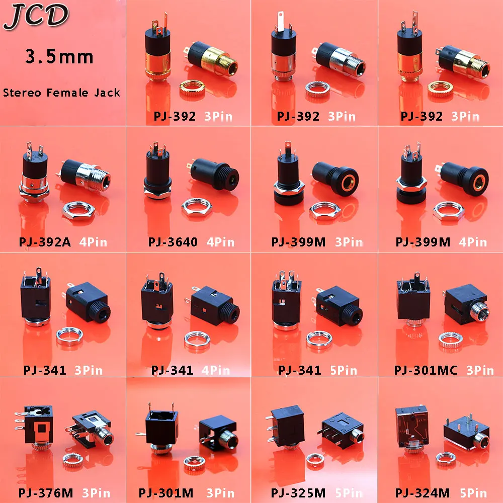 JCD 2pcs 3.5 ����� ���� ����� Ŀ���� 3.5mm ���׷��� ���� ���� �� ���� PJ-392 A 3640 399M 341 342M 301M 325M