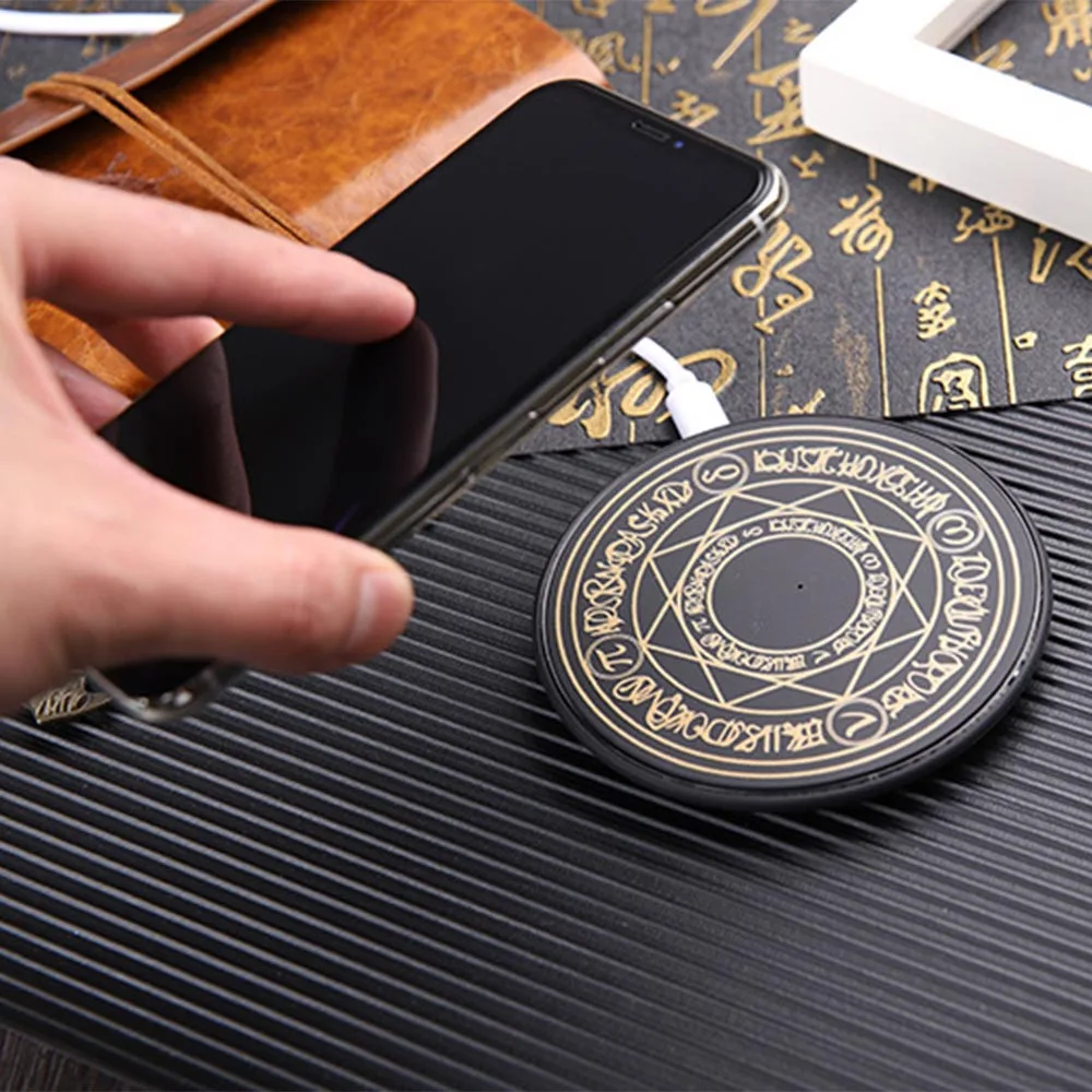 Magic Circle Беспроводное зарядное устройство Qi Быстрая зарядка Беспроводная Зарядная база передатчик Круглый Подходит для iphone X смартфон