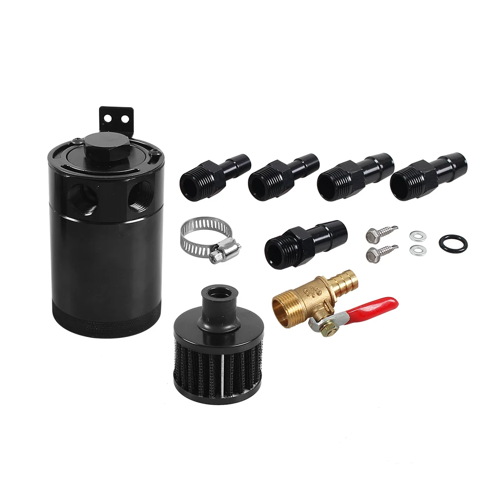 Serbatoio di raccolta olio, serbatoio di raccolta olio per auto universale in alluminio 0,5 litri Filtro di s audio per serbatoio(SI-A0409