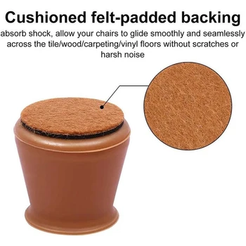 

4/8/16pcs Felt Table and Chair Legs Protective Cover with Extra Bottom Felt Pads No Scratches No Noise Reusable _WK