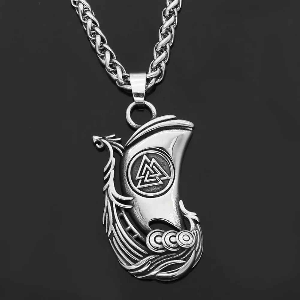 Оригинальный Ворон Huginn и Muninn valknut из нержавеющей стали скандинавский кулон