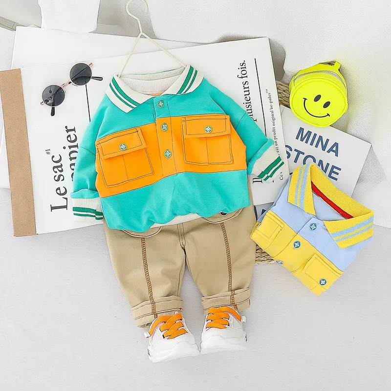 

Childrenswear 0-4-Year-Old BOY'S Spring Clothing New Style Spring And Autumn Long Sleeve Children Hoodie Suit Baby Clothes 2393