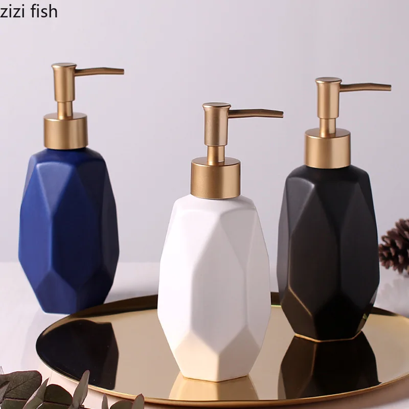 350 мл нордическая креативная ручная бутылка для антисептика геометрический керамический Лосьон бутылка-диспенсер для мыла отель Clubhouse принадлежности для ванной комнаты