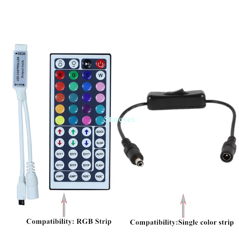 1 комплект SMD 5050 60 светодиодный/M 5M RGB Светодиодная лента для фонарика одноцветная IP65 водонепроницаемая лента+ пульт дистанционного управления/переключатель+ 3A адаптер питания