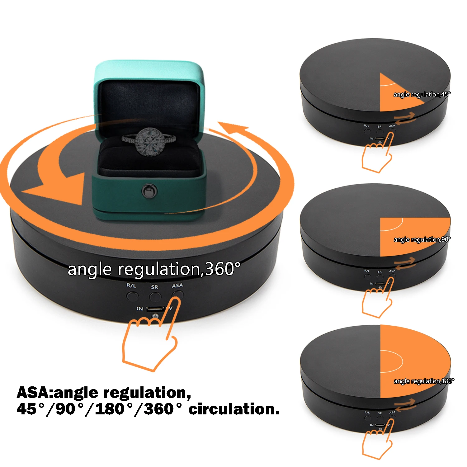 Motorized Rotating Turntable, 360 Degree Electric Rotating Display Stand for Jewelry Hobby Collectible Product