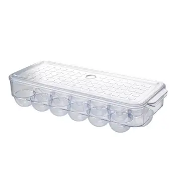 

Transparent Egg Box With Cover Stackable Egg Holder Box Kitchen Egg Storage Box Fridge Egg Organizer Egg Fresh-keeping Box