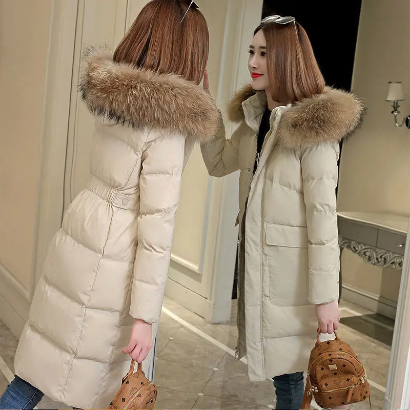 

Plus size Jacket Women coat Hat Winter Down Down Jacket Light Duck Down Warm Thick Female Outwear Hooded Long Sleeve Clothing