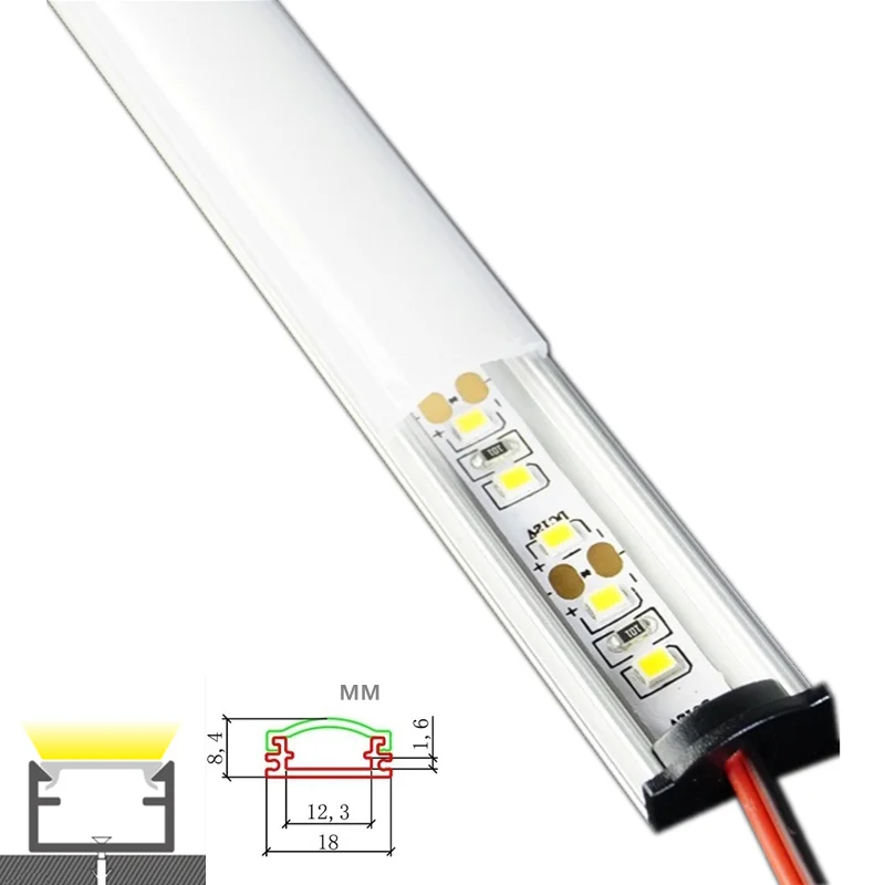 

5-Pack 12VDC 50cm 20inch LED Slim Bar Light ,2835 60/120/240 Per Meter Low Profile Counter Trunck Battery Cabinet Hard Strip