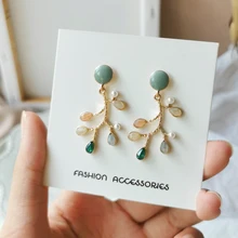 Модные серьги-ветки, Длинные темпераментные цветные хрустальные Винтажные серьги-гвоздики, металлические круглые серьги в геометрическом стиле с кисточками для женщин