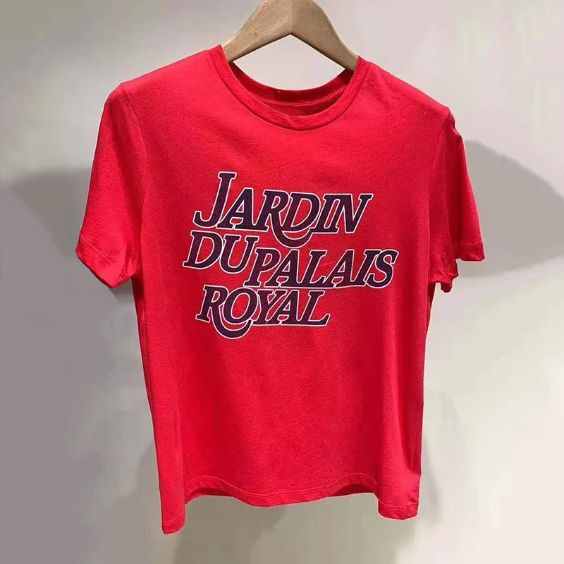 

2020 New Red T-shirt Women O-Neck letters ladies Short Sleeve Tee Top Casual Female tshirts summer