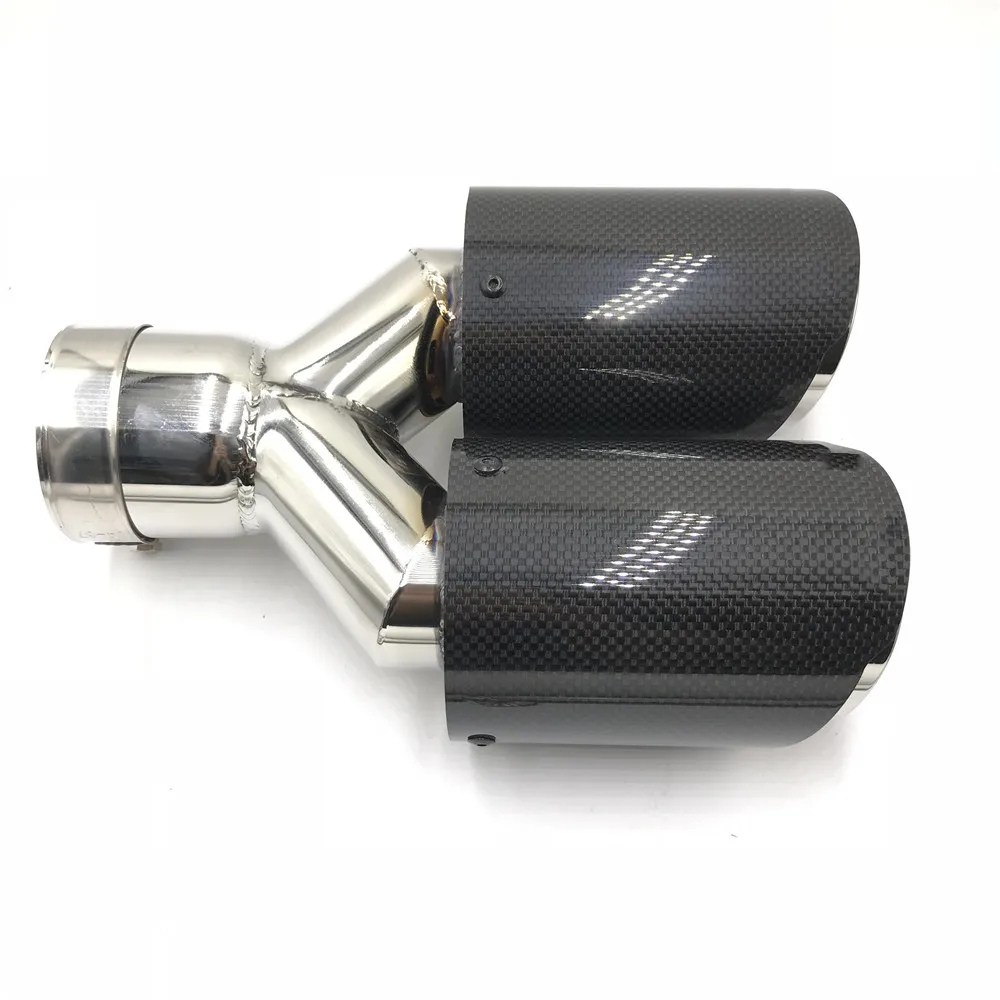1 шт. Универсальный двойной akrapovic выхлопная насадка глянцевое углеродное волокно выхлопной трубы quad AK глушитель