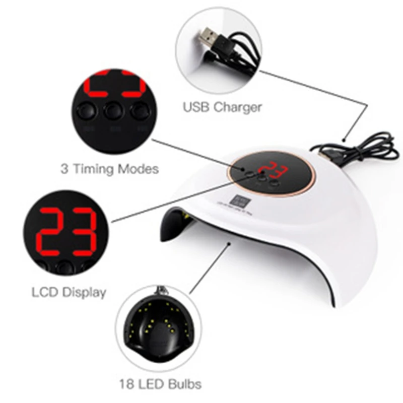 Conjunto de Unhas Secador com Unha Polonês para Ferramentas da Arte para Unhas Lâmpada Polonês Kit Embeber Fora Manicure Conjunto Unha uv Led Gel 2 Conjunto de unhas uv lâmpada led secador