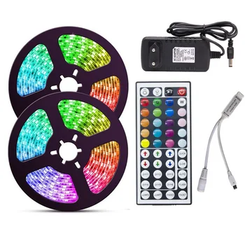 

LED Strip Light RGB 5050 SMD RGB 2835 Flexible Ribbon luces led light strip 5M 10M Tape Diode DC 12V Remote Control Adapter