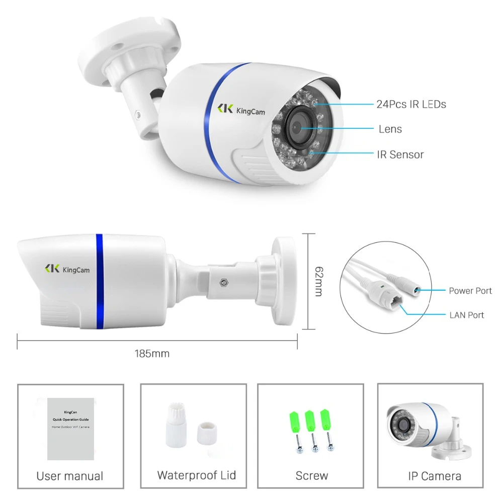 Kingcam наружная HD 1080P Wifi IP камера беспроводная P2P CCTV пуля безопасности Поддержка Miscro