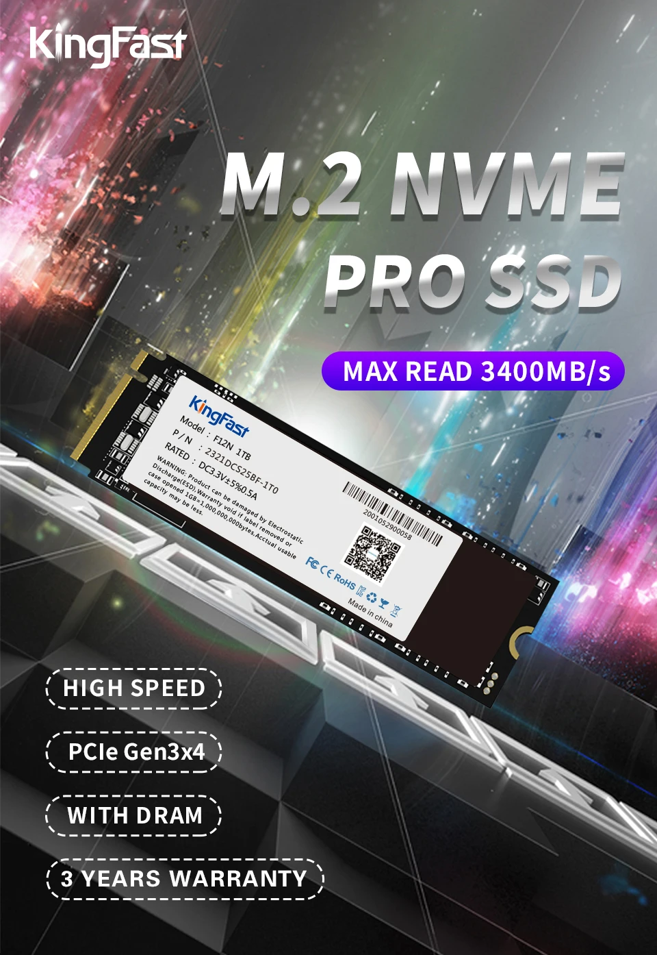 500gb ssd internal KingFast SSD M2 NVMe 1TB 2TB 256GB 512GB M.2 SSD with Dram SLC Cache M2 PCIe Solid State Drive Internal Hard Disk for Laptop internal ssd for pc