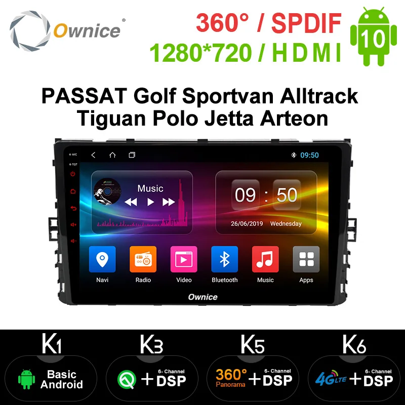 Автомагнитола Ownice Android 2019 для PASSAT 2018 Golf Sportvan Alltrack Tiguan 2017 Polo Jetta Arteon