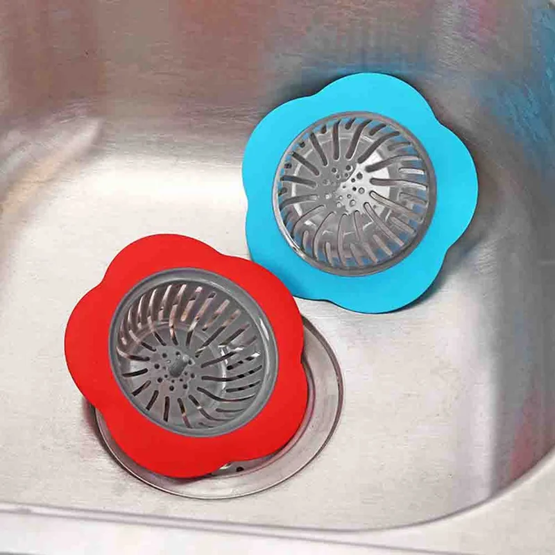 1Pc Practical Anti blocking Kitchen Sink Strainer Flower Shaped Sink