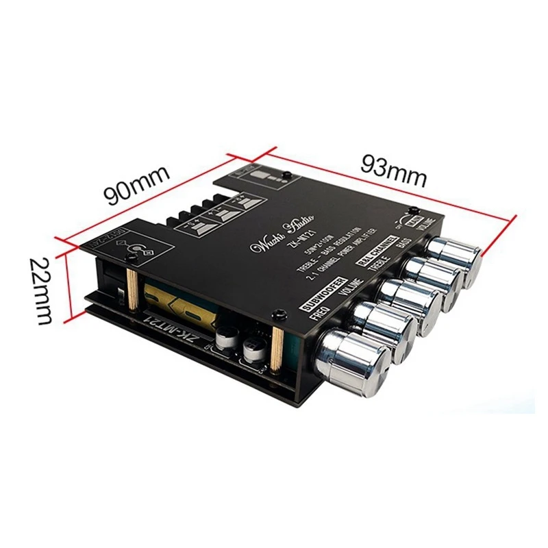 5 channel car amplifier ZK-MT21 2.1-Channel BT5.0+AUX Digital Power Amplifier Board Module TPA3116 50Wx2+100W High-Power Stereo Power Amplifier home audio amplifier