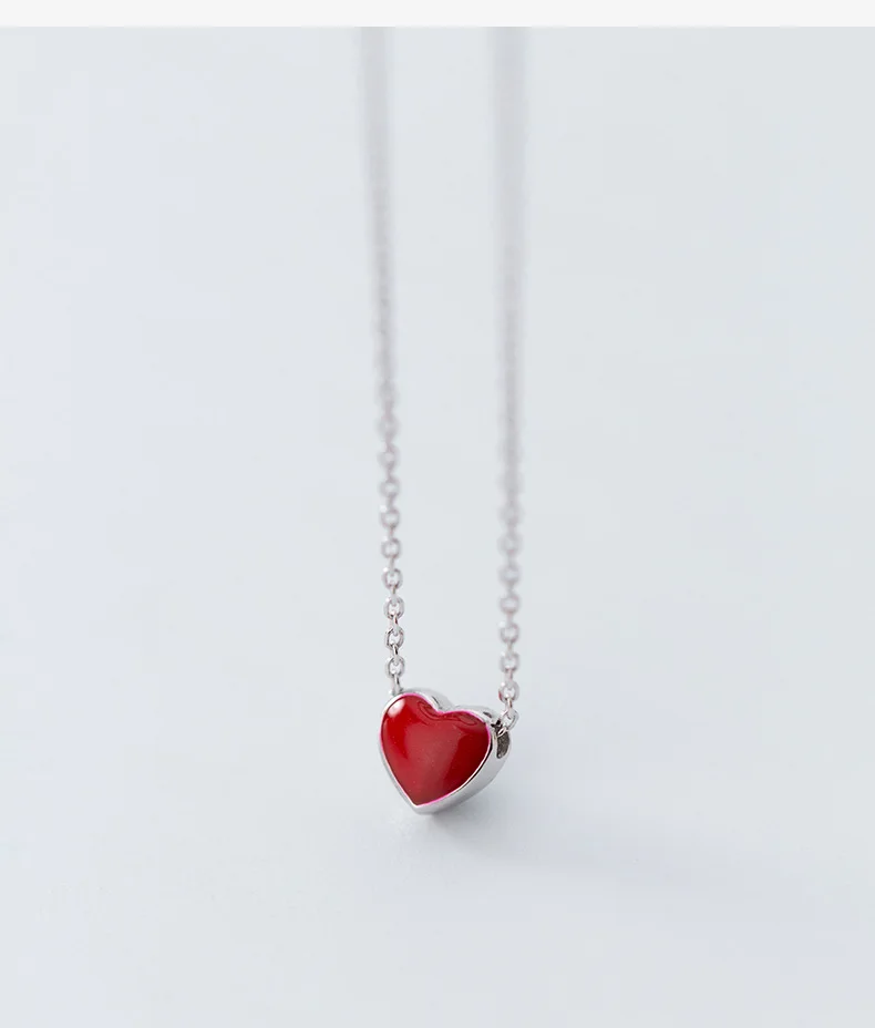 Trusta натуральная 925 пробы серебро минималистичный сладкий Цвет сердце короткое ожерелье с подвеской для Для женщин Свадебные украшения подарок DS2105