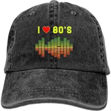 Унисекс I Love 80s Music Rock equalizer Love Eighties окрашенная джинсовая хлопковая бейсбольная Кепка черная