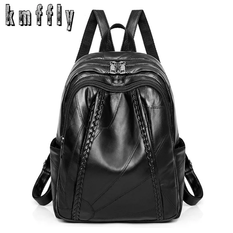 Mochila Bagpack Real-Leather Girls Bag School-Bags Teenage Vintage Feminina Women