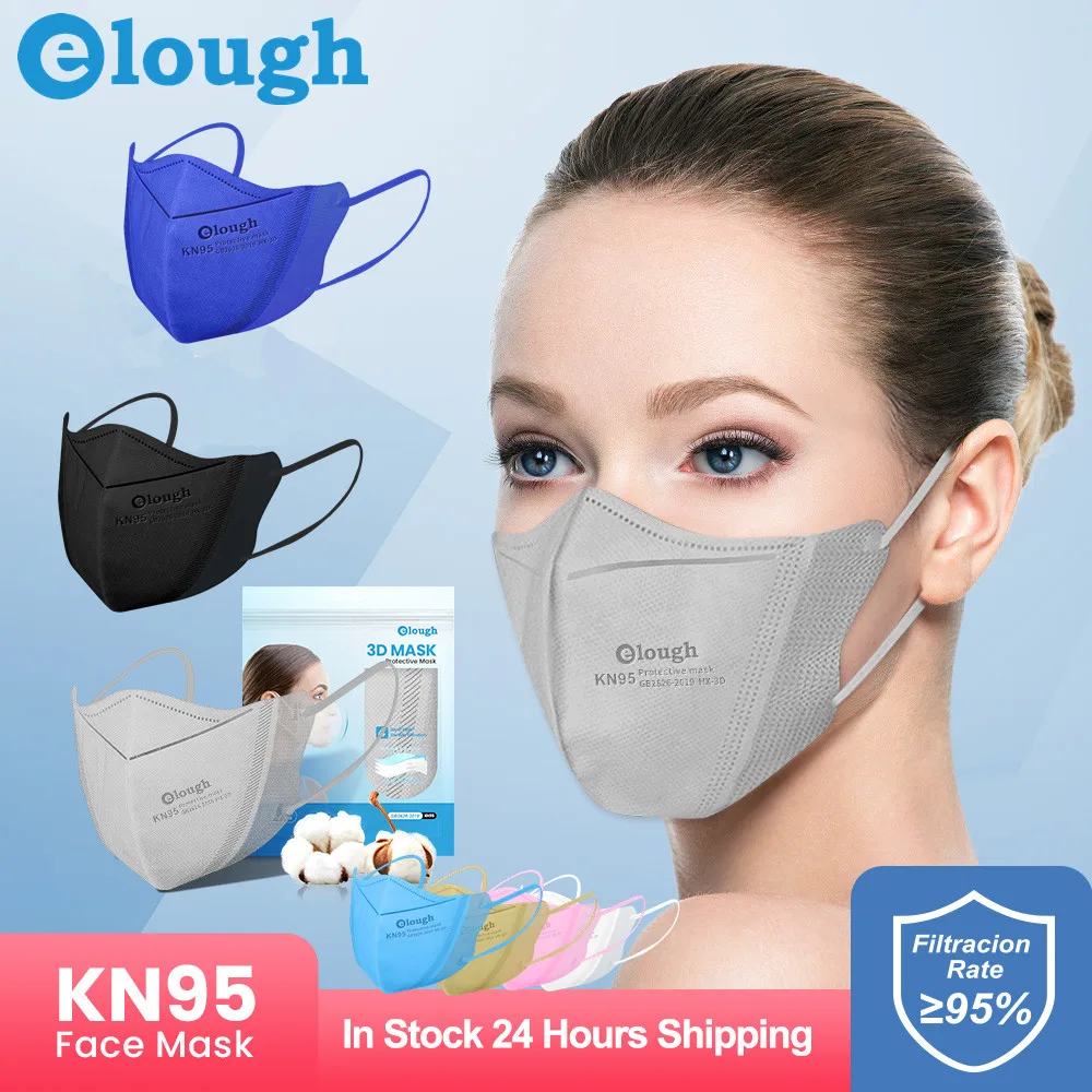 Elough KN95 Mascarilla FPP2 Homologada 7 Colores Black FFP2 Masks 3D 4 Layers FFP2Mask Adult Certified NK95 Masks kids unicorn dinosaur mascarilla infantil fpp2 ffp2 masks kn95 protective facemask children mask filter anti dust pm2 5 ffp2mask