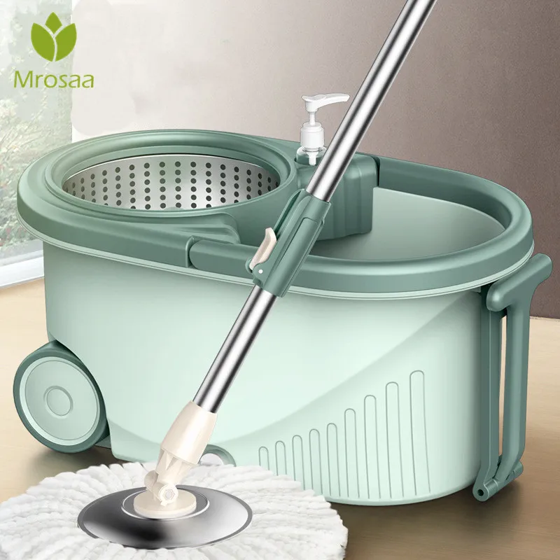 Squeeze Hand Free Spin Mop Bucket With Stainless Steel stretchable